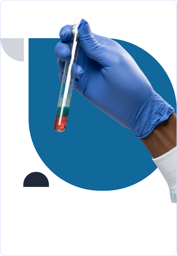 Laboratory technician holding a test tube